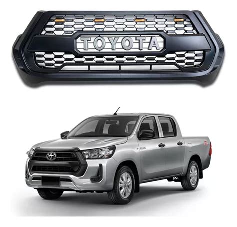 Grade Frontal Hilux Toyota Grafia Cinza C Led Parcelamento