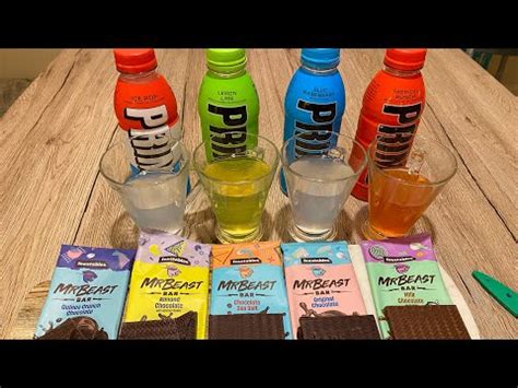 Asmr Mrbeast Feastables Chocolate Bars With Prime Hydration Drinks