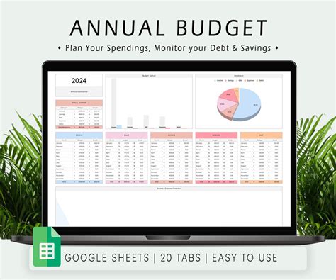 Hoja De C Lculo De Presupuesto Anual Plantilla Para Google Sheets