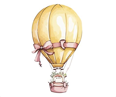 Watercolor Hot Air Balloons 21939098 Vector Art At Vecteezy