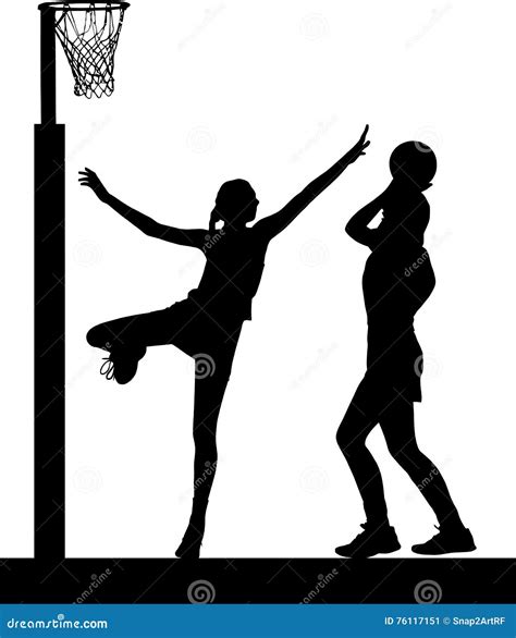 Netball Players Silhouette Stock Image | CartoonDealer.com #7137925