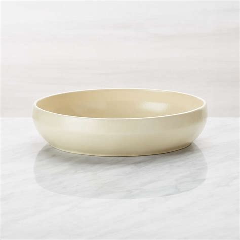 Visto Cream Stoneware Low Bowl Crate And Barrel