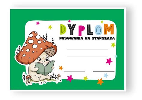 DYPLOM PASOWANIA NA STARSZAKA WZÓR 5 Ponpon Toys