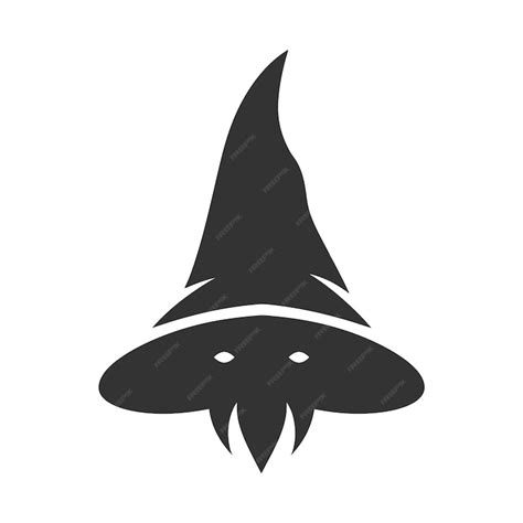 Premium Vector | Silhouette of a gnome in witch hat vector illustration