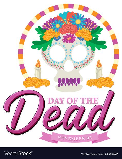 Day of the dead banner design Royalty Free Vector Image