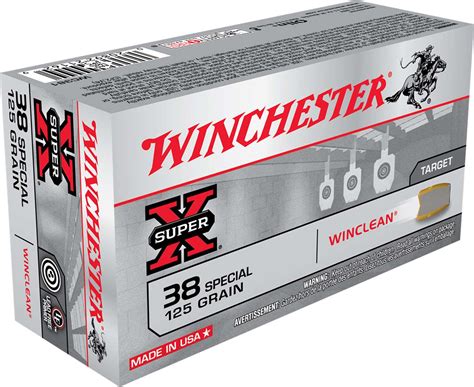 Winchester Ammo WC381 Super X 38 Special 125 Gr Brass Enclosed Base 50