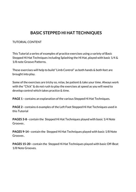 Basic Stepped Hi-Hat Techniques — Digital Drum Tutorials & Scores ...