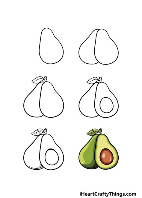 Avocado Drawing How To Draw An Avocado Step By Step