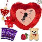 Buy Indigifts Heart Shape Cushion Dangler Greeting Card With Cadbury