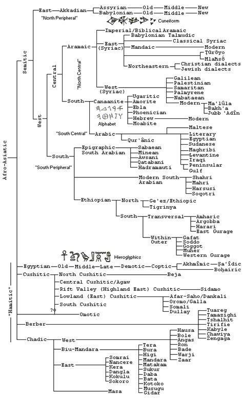 Language Family Tree: Afro-Asiatic - Semitic