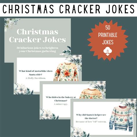 Printable Christmas Cracker Jokes DIY Cracker Mottos & Snaps for ...