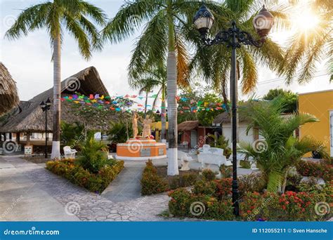 The Old Mayan Village El Cedral On Cozumel Island Mexico Stock Image