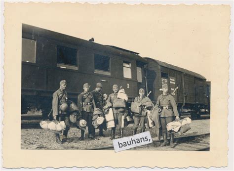 Foto Wehrmacht Soldaten In Voller Montur Transport Deutsche Reichsbahn