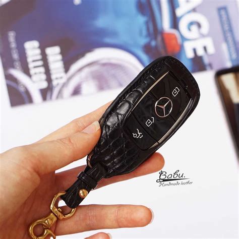 Crocodile Leather Car Key Cover For Mercedes Benz Leather Car Key