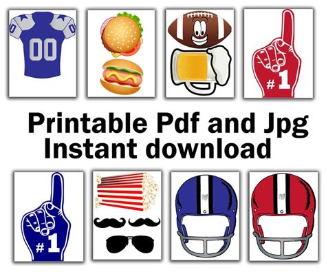 Football Photo Booth Props: super BOWL Party Sports Photobooth,football ...