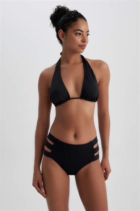 Siyah Kadın Fall in Love Regular Fit Yüksek Bel Bikini Altı 2831139 DeFacto