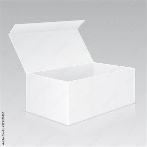 Open White Box Mockup Stock Vector Adobe Stock