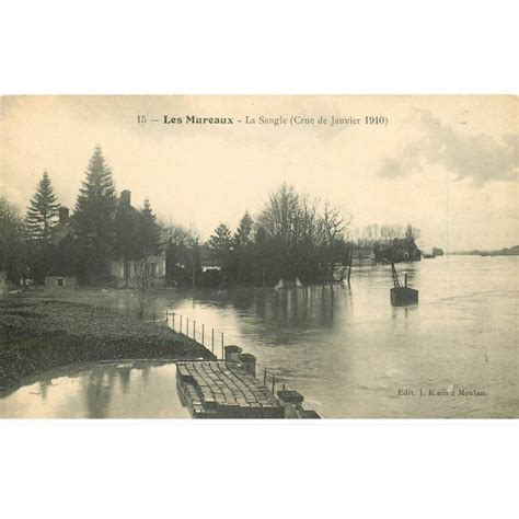 Carte Postale Ancienne 78 LES MUREAUX La Sangle Crue De Janvier 1910