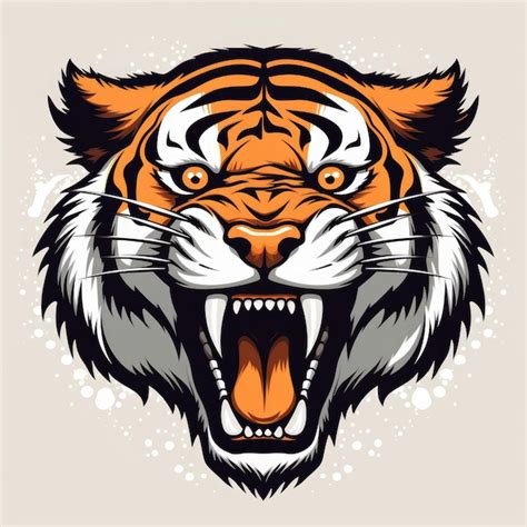 Premium Photo Roaring Tiger Head Mascot