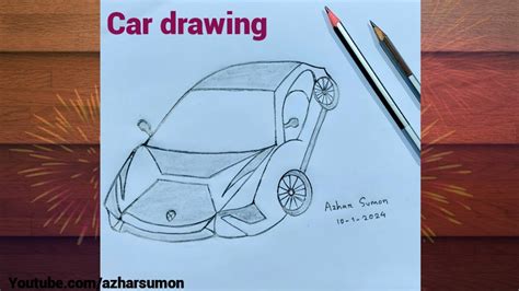 Lamborghini Car Drawing How To Draw A Car Lamborghini Drawing Step By