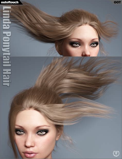 Linda Ponytail Hair For Genesis 3 And 8 Females Daz 3d