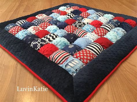 Ready To Ship Nautical Themed Bubble Quilt Puff Quilt Biscuit Etsy