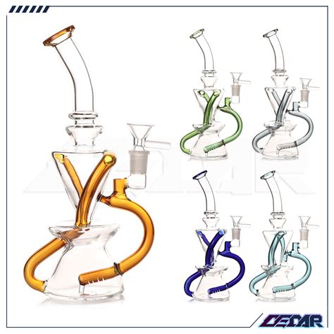 Wholesale 10 6 Inches Heady Smoking Water Pipe Glass Bubbler Hookah Glass Recycler Oil Dab Rig