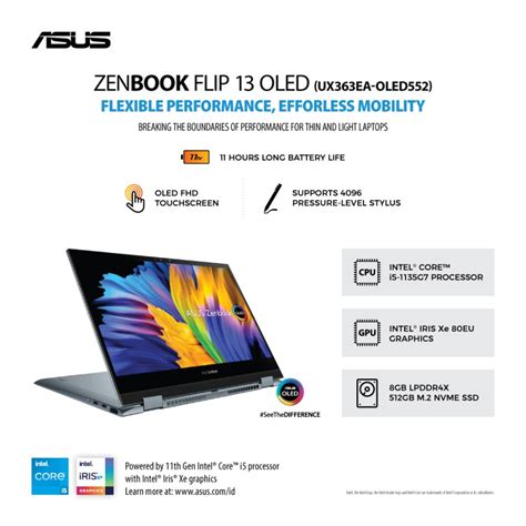 Jual Asus Zenbook Flip 13 Ux363ea Oled I5 1135g7 512gb W11 Ohs Touch