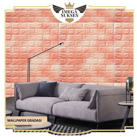 Jual IMS Wallpaper Dinding Foam 3D Motif Batu Bata Corak Ukuran 76 X 70