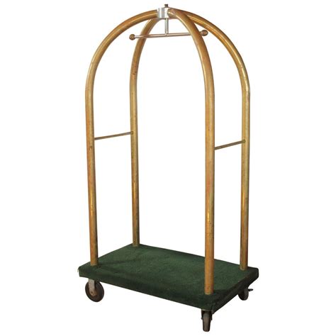 Vintage Hotel Brass Luggage Cart At 1stdibs