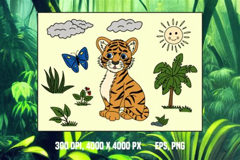 Cartoon Baby Tiger Illustration Graphic By YuliDor Creative Fabrica