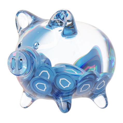 Trust Wallet Token TWT Clear Glass Piggy Bank With Decreasing Piles Of