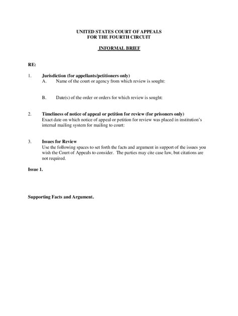 Informal Brief Appeals Fill Online Printable Fillable Blank