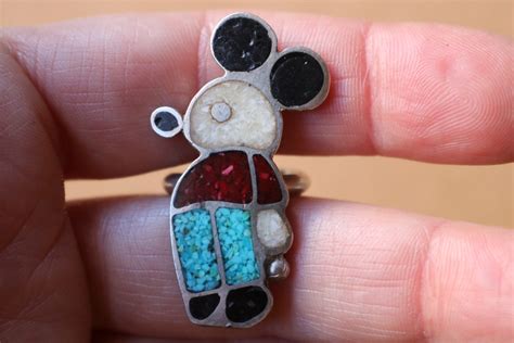 Mickey Mouse Ring Zunitoons Jewelry Southwestern Inlay Cartoon Ring