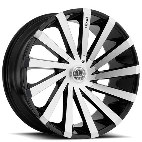 Luxxx Alloys Wheels Lux V Gloss Black Machined Rims Lux