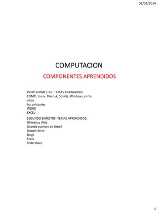 Componentes De Computacion PDF