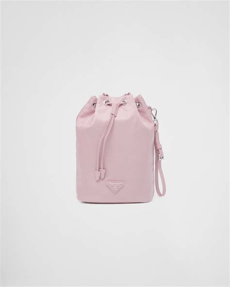 Alabaster Pink Re Nylon Pouch Prada