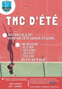 Lété au TC Châtillon Stages Tournoi TMC Tennis Club de Châtillon