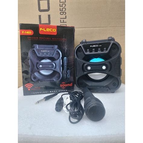 Jual Speaker Bluetooth Fleco F 1403 Free Mic Fungsi Karaoke Shopee