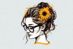 Sunflowers Mom Life Messy Bun Hair Graphic By Denizdesign Creative