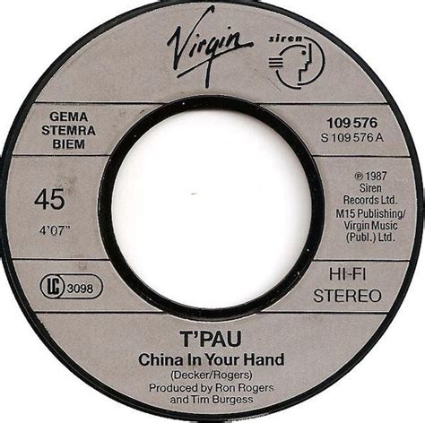 Tpau China In Your Hand 7si 1987 Het Plaathuis