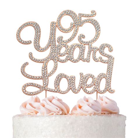 95 Birthday Cake Topper 95 Years Loved Rose Gold 95th Etsy