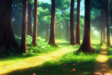 「昼の森林」の背景イラスト Background Illustrations Of A Daytime Forest