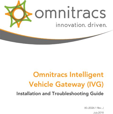 Omnitracs IVG2 Intelligent Vehicle Gateway User Manual