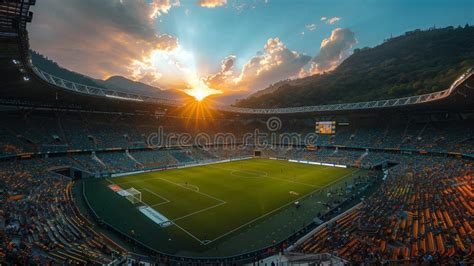 Arial View Of The Olimpic Stadium Stock Image Image Of Event Crowd