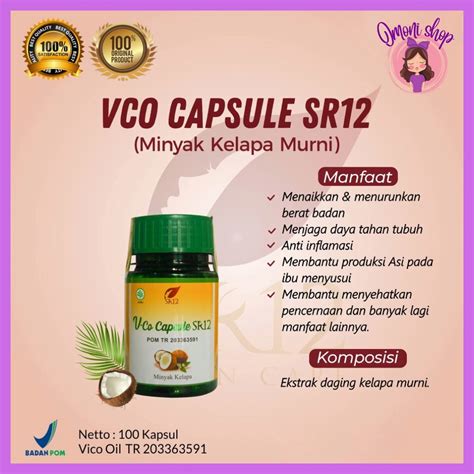 Jual SR12 VCO Kapsul VCO Kapsul Virgin Coconut Oil 100 Kapsul