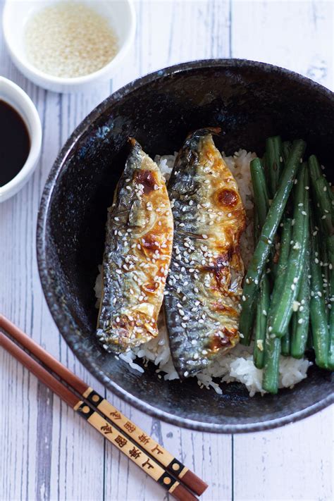 Grilled Mackerel Rice Bowls With Soy And Mirin Sauce Knife And Soul