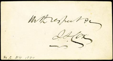 Samuel S Sunset Cox Autograph 1880 Historyforsale Item 101661