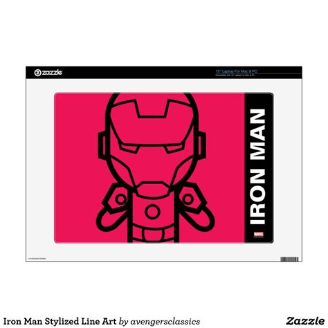 Iron Man Stylized Line Art Skin For 15 Laptop Zazzle Line Art Iron Man Stylized