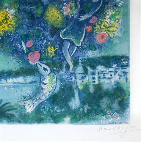 Marc Chagall Angel Bay With A Bouquet Of Roses From Nice And The Côte